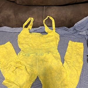 NWOT FP Movement by Free People Yellow Jumpsuit